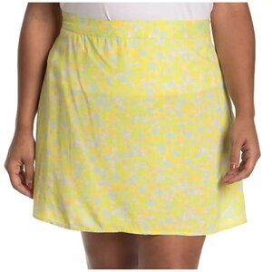 NWT Abound Yellow Floral Skirt in Pink Multi Tarry Floral - Size: 2X